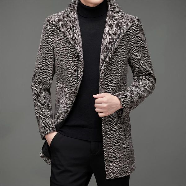 men's wool & blends 2021 men woolen coats autumn winter solid color long jacket luxurious slim fit business clothing 3xl, Black
men's wool & blends 2021 men woolen coats autumn winter solid color long jacket luxurious slim fit business clothing 3xl, Black