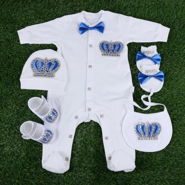 footies born baby girl boy clothes sets with bling crystal jewel crown cotton romper crawling suit gift for 0-6 months infant, Blue
footies born baby girl boy clothes sets with bling crystal jewel crown cotton romper crawling suit gift for 0-6 months infant, Blue