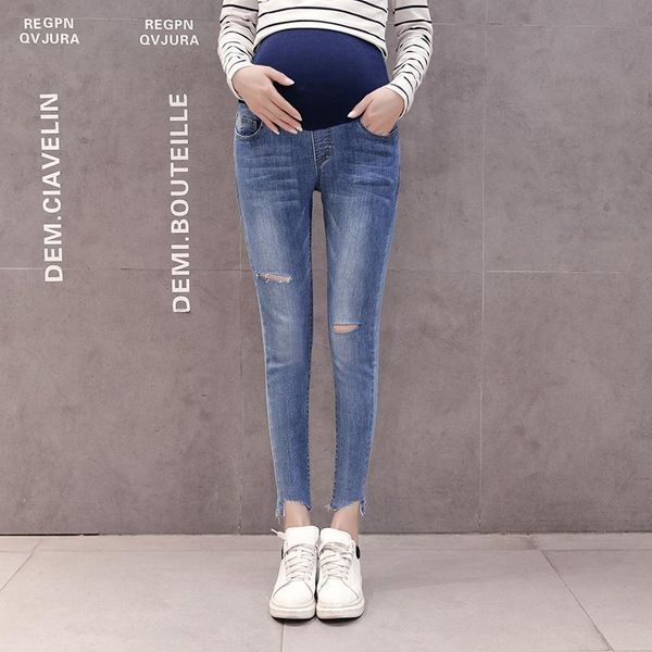 1038# spring autumn 9/10 ripped hole washed denim maternity skinny jeans cotton elastic belly pants for pregnant women pregnancy bottoms, White
1038# spring autumn 9/10 ripped hole washed denim maternity skinny jeans cotton elastic belly pants for pregnant women pregnancy bottoms, White