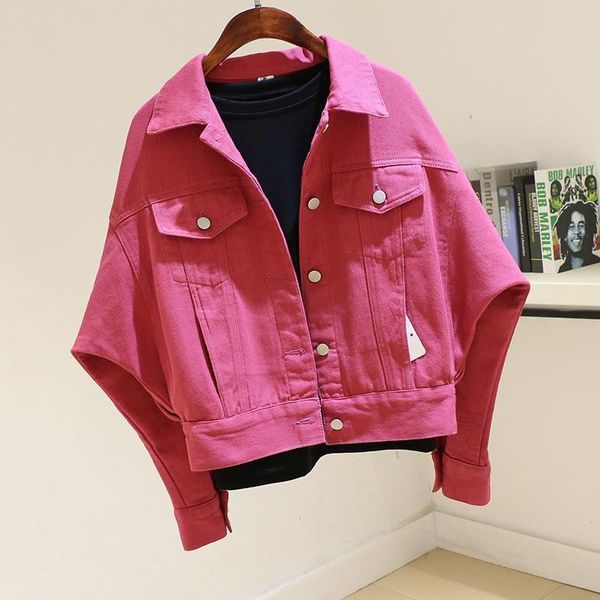 women's jackets spring korean rose red denim jacket women loose short outerwear chaqueta mujer batwing sleeve casual jeans coat female, Black;brown
women's jackets spring korean rose red denim jacket women loose short outerwear chaqueta mujer batwing sleeve casual jeans coat female, Black;brown