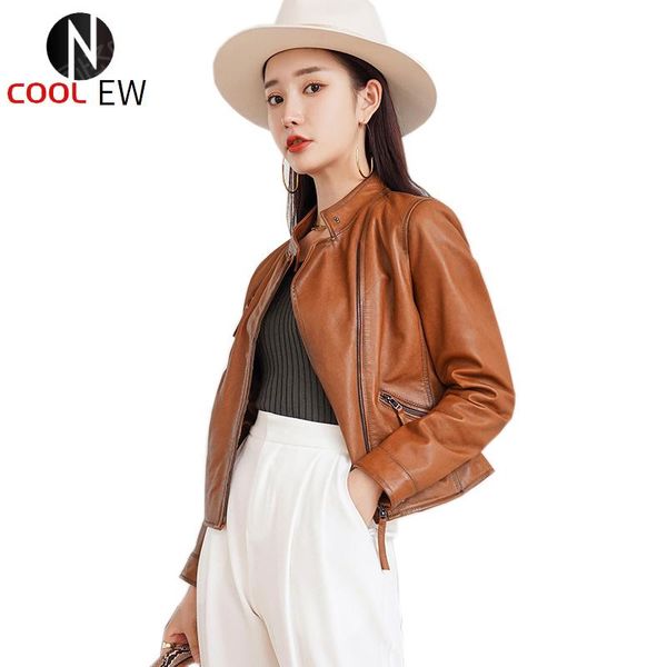 women's leather & faux ptslan 2021 genuine fashion moto jackets real sheepskin coat p7097, Black
women's leather & faux ptslan 2021 genuine fashion moto jackets real sheepskin coat p7097, Black
