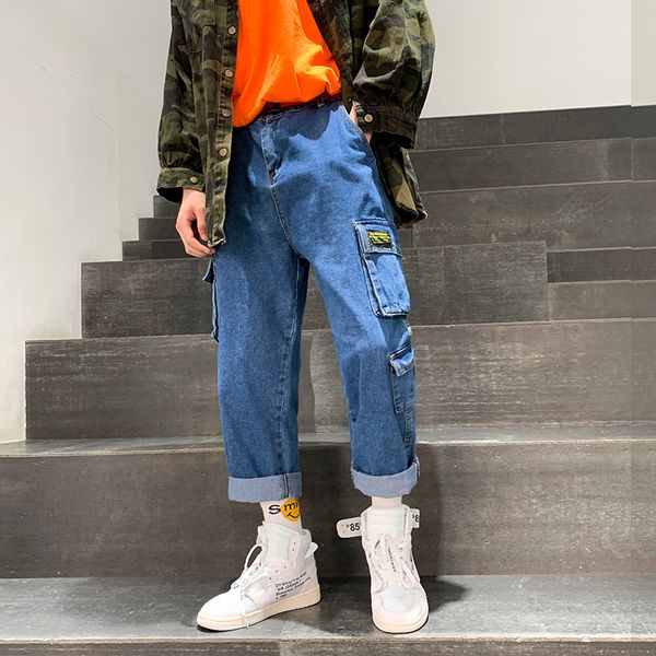 2021 new summer men's tide casual pants baggy homme classic cargo pocket black/blue color jeans biker denim trousers big size -5xl nf2
2021 new summer men's tide casual pants baggy homme classic cargo pocket black/blue color jeans biker denim trousers big size -5xl nf2