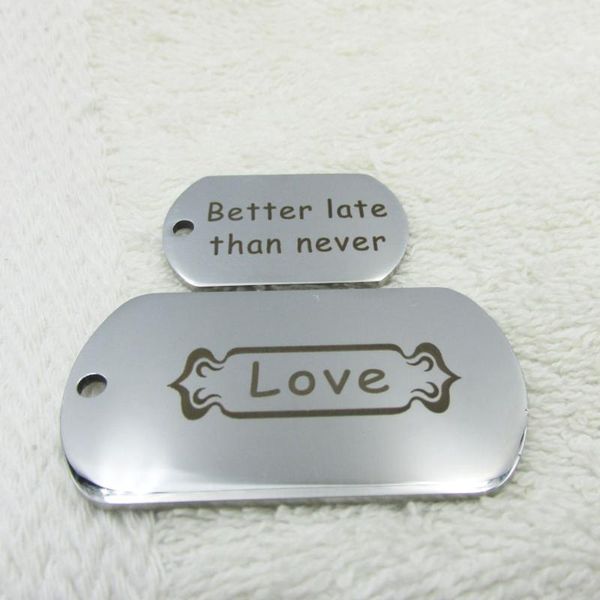 100pcs/lot stainless steel dog tags customize laser engraved dog tags laser printed with words or logo
100pcs/lot stainless steel dog tags customize laser engraved dog tags laser printed with words or logo