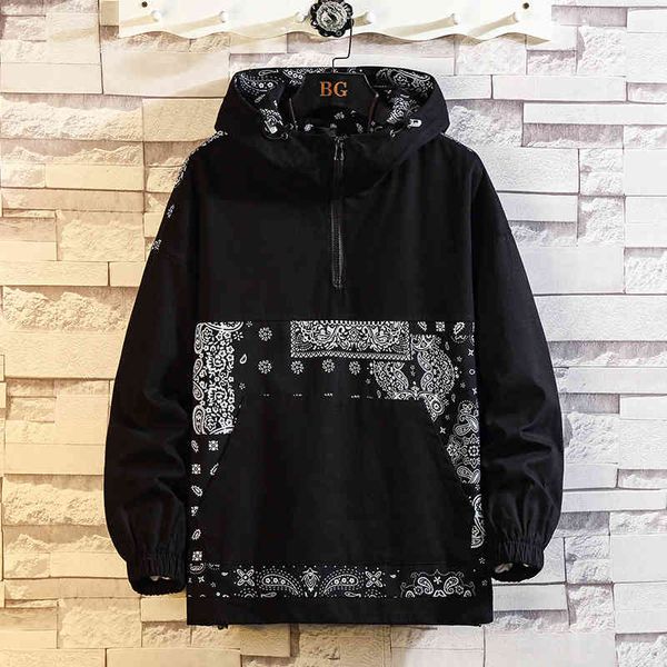 men's hoodies & sweatshirts creative print bandana pattern paisley hip hop casual pullover hooded streetwear mens outwear h3l, Black
men's hoodies & sweatshirts creative print bandana pattern paisley hip hop casual pullover hooded streetwear mens outwear h3l, Black