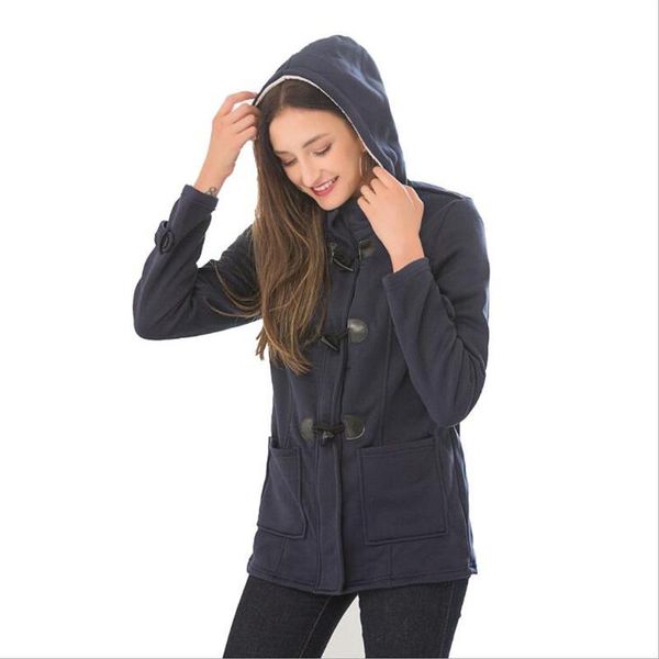 women's jackets fmfssom basic cotton 2021 black casual hooded coat spring autumn women overcoat horn button windproof outwear, Black;brown
women's jackets fmfssom basic cotton 2021 black casual hooded coat spring autumn women overcoat horn button windproof outwear, Black;brown