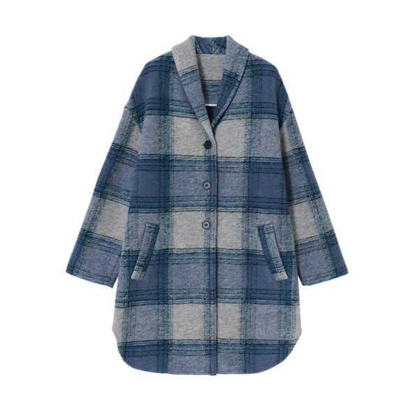 women's wool & blends women coat 2021 autumn and winter checkered long button loose female woolen blue, Black
women's wool & blends women coat 2021 autumn and winter checkered long button loose female woolen blue, Black