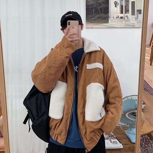 2021 New Winter Lamb Fur Men's Warm Fashion Retro Casual Short Coat Men Parka Streetwear Loose Thick Pleated Jacket Mens Clothes Gs8n, Black
2021 New Winter Lamb Fur Men's Warm Fashion Retro Casual Short Coat Men Parka Streetwear Loose Thick Pleated Jacket Mens Clothes Gs8n, Black