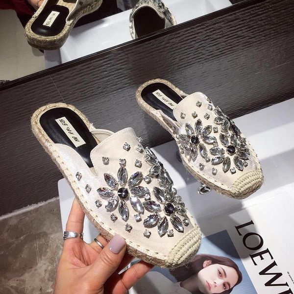 slippers 2021 summer women outside rhinestone luxury round toe casual mules shoes woman bottom breathable flats slides, Black
slippers 2021 summer women outside rhinestone luxury round toe casual mules shoes woman bottom breathable flats slides, Black