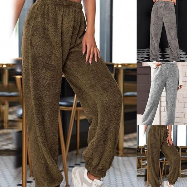 women's pants & capris women solid color high waist warm trousers ankle tied fluffy loose home outswear clothing, Black;white
women's pants & capris women solid color high waist warm trousers ankle tied fluffy loose home outswear clothing, Black;white