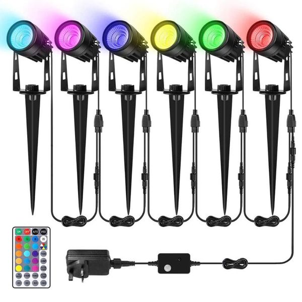 lawn lamps garden spotlights 6 in 1 led spike lights 16 colours changing outdoor pathway landscape lamp with remote control
lawn lamps garden spotlights 6 in 1 led spike lights 16 colours changing outdoor pathway landscape lamp with remote control