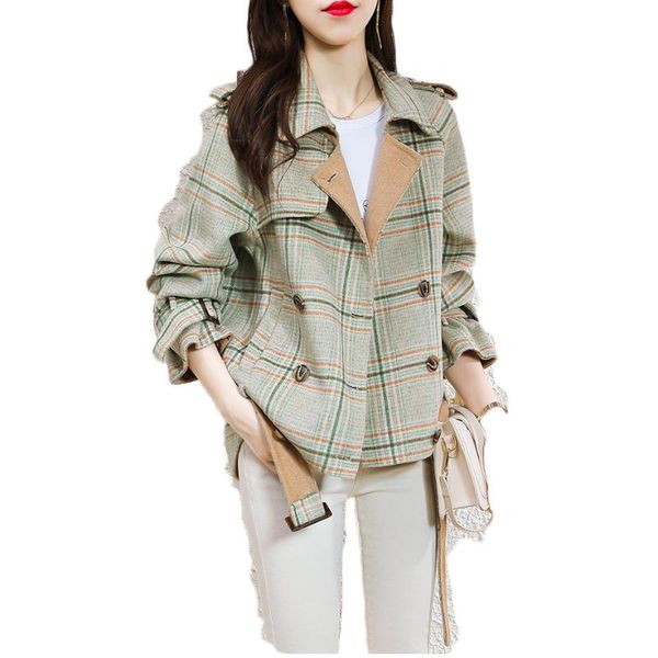 women's wool & blends woolen jacket women 2021 autumn and winter korean version of double-sided fleece short plaid loose fashion coat m, Black
women's wool & blends woolen jacket women 2021 autumn and winter korean version of double-sided fleece short plaid loose fashion coat m, Black