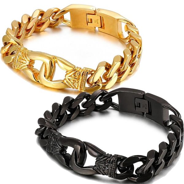 link, chain heavy punk 15mm cuban link bracelet jewelry stainless steel men accessories jewellery, Black
link, chain heavy punk 15mm cuban link bracelet jewelry stainless steel men accessories jewellery, Black