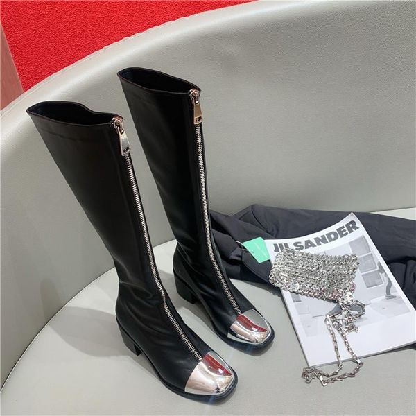 boots high casual shoes women motorcycle black botas mujer metal decoration front zipper female long
boots high casual shoes women motorcycle black botas mujer metal decoration front zipper female long