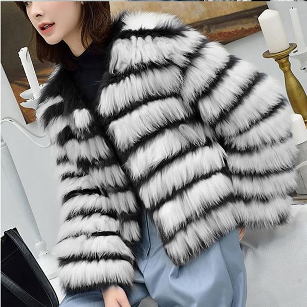 women's fur & faux gamporl 2021 winter jacket fashion thick warm silver coat v-neck furry women elegant, Black
women's fur & faux gamporl 2021 winter jacket fashion thick warm silver coat v-neck furry women elegant, Black