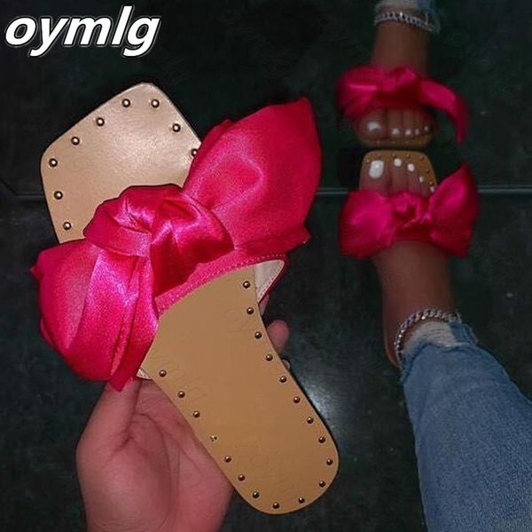slippers summer women bowtie women's silk flat woman rivet ladies open toe slides female non slip elegant shoes plus size 43, Black
slippers summer women bowtie women's silk flat woman rivet ladies open toe slides female non slip elegant shoes plus size 43, Black
