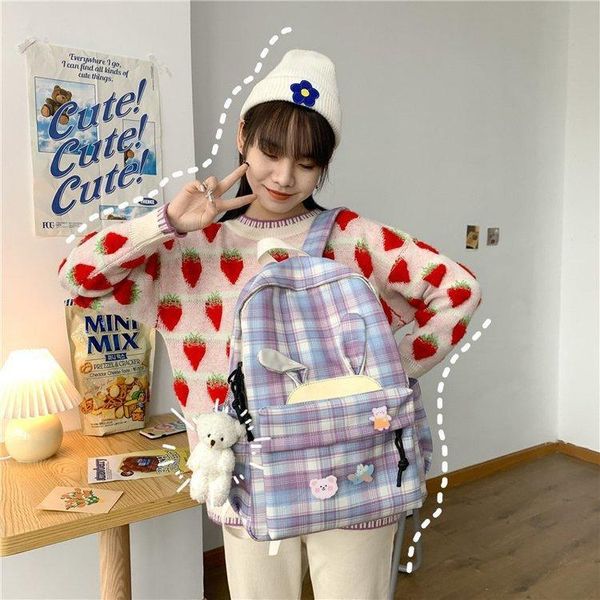 backpack cute school for women 2021 canvas waterproof female shoulder bags plaid large capacity students girls
backpack cute school for women 2021 canvas waterproof female shoulder bags plaid large capacity students girls