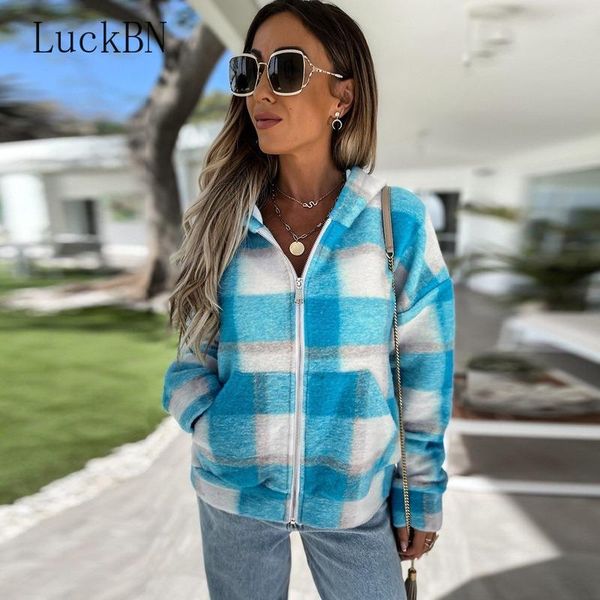 women's jackets 2021 plaid jacket women coat autumn winter vintage long sleeve hooded pocket zipper hoodie fall casual outwear, Black;brown
women's jackets 2021 plaid jacket women coat autumn winter vintage long sleeve hooded pocket zipper hoodie fall casual outwear, Black;brown