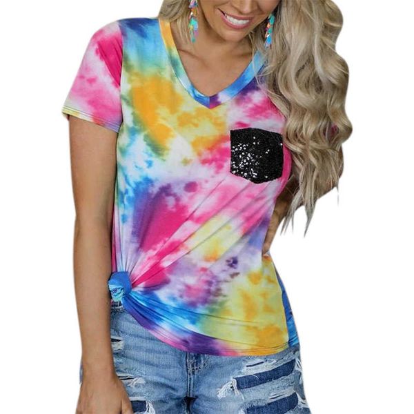 summer women mouwen small v-neck casual tie-dye prints mouths right short sleeves t-shirt, White
summer women mouwen small v-neck casual tie-dye prints mouths right short sleeves t-shirt, White