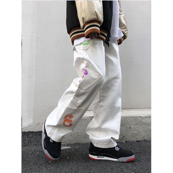 women's jeans men's and women's wide leg loose jeans, personalized street clothes, black, letter embroidery, hip hop, mop, Blue
women's jeans men's and women's wide leg loose jeans, personalized street clothes, black, letter embroidery, hip hop, mop, Blue