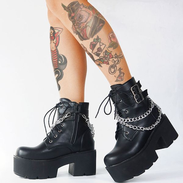 brand new large size 43 square heel gothic halloween gift punk fashion cool street motorcycle ankle boots shoes women, Black
brand new large size 43 square heel gothic halloween gift punk fashion cool street motorcycle ankle boots shoes women, Black
