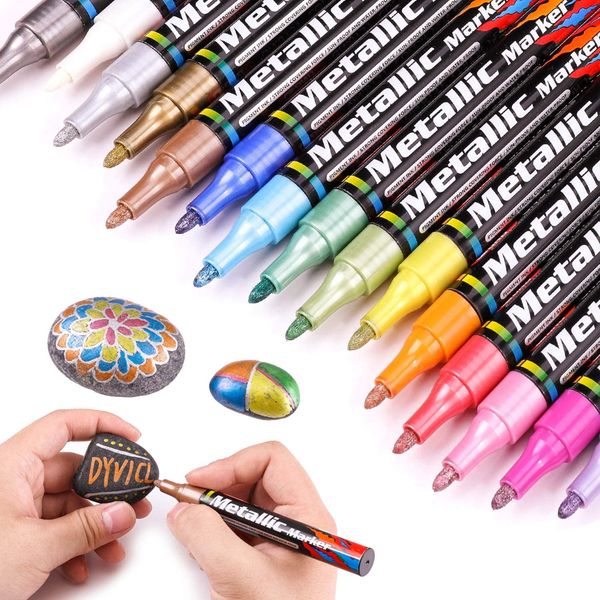 15 Colors Metallic Marker Pens for Rock Painting Medium Point Metallic Color Markers for Ceramic Glass Plastic Scrapbooking
15 Colors Metallic Marker Pens for Rock Painting Medium Point Metallic Color Markers for Ceramic Glass Plastic Scrapbooking