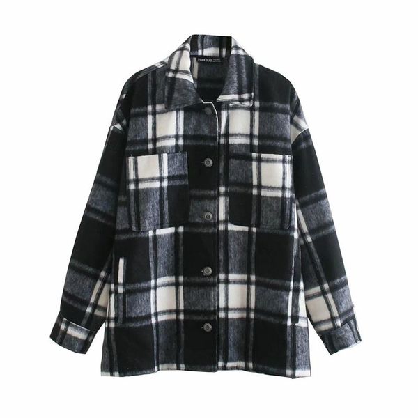women's jackets vintage stylish loose black and white plaid jacket coat women vogue lapel collar long sleeve chic top, Black;brown
women's jackets vintage stylish loose black and white plaid jacket coat women vogue lapel collar long sleeve chic top, Black;brown