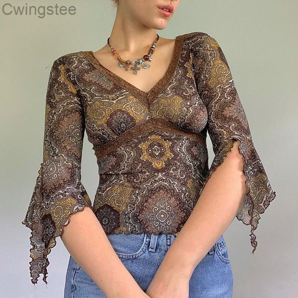 women's t-shirt vintage grunge crop tshirts v-neck half flare sleeves harajuku tee aesthetic 90s cute retro sweet outfits, White
women's t-shirt vintage grunge crop tshirts v-neck half flare sleeves harajuku tee aesthetic 90s cute retro sweet outfits, White