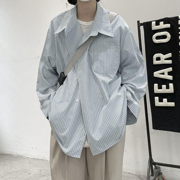 men's casual shirts 2021 long sleeve stripe printing loose lapel collar oversized camisa masculina fashion trend -xl, White;black
men's casual shirts 2021 long sleeve stripe printing loose lapel collar oversized camisa masculina fashion trend -xl, White;black