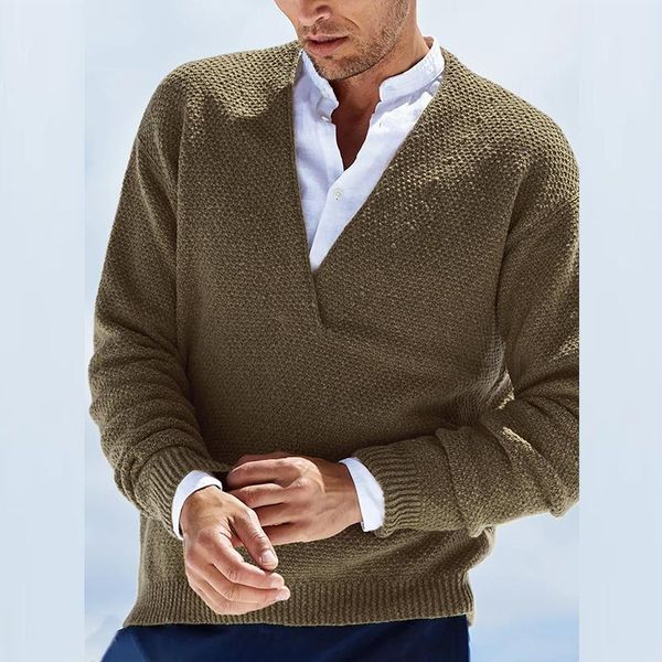 men's sweaters 2021 autumn fashion v-neck knitted jumper mens casual loose solid winter long sleeve warm sweater streetwear, White;black
men's sweaters 2021 autumn fashion v-neck knitted jumper mens casual loose solid winter long sleeve warm sweater streetwear, White;black