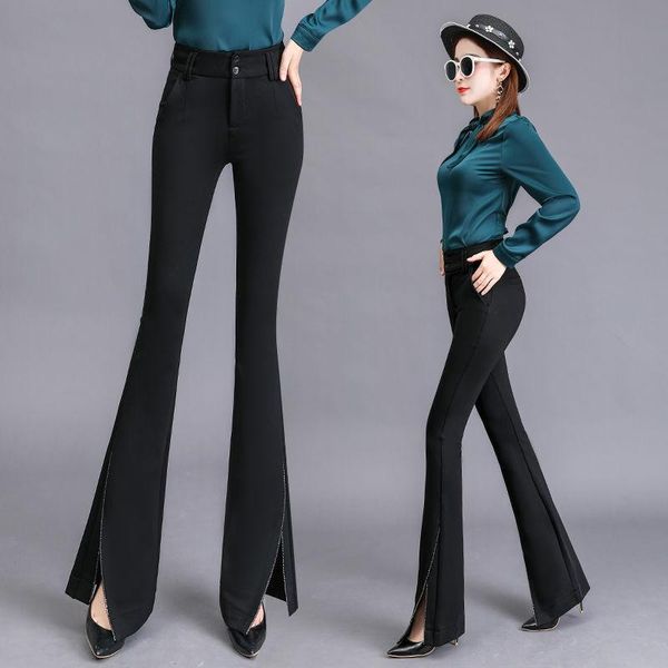 women's pants & capris 2021 spring autumn women elegant zipper high waist stretch skinny trousers female all-match side split flare o30, Black;white
women's pants & capris 2021 spring autumn women elegant zipper high waist stretch skinny trousers female all-match side split flare o30, Black;white