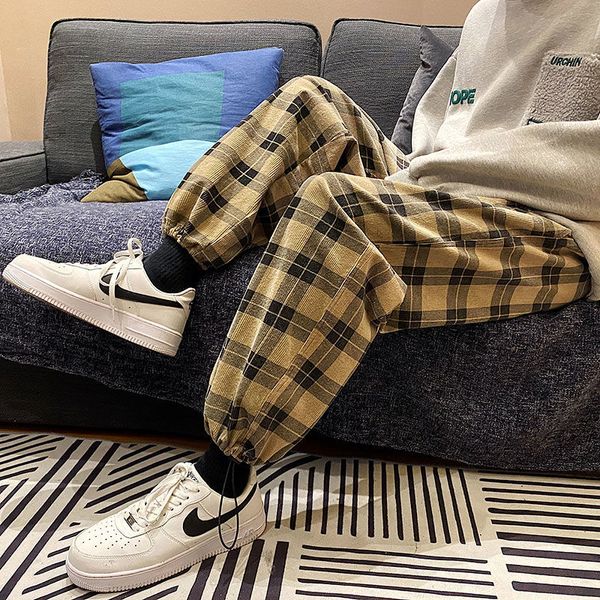 2021 new cotton plaid men's fashion retro casual wide leg men streetwear loose hip-hop straight pants mens trousers s-4xl 19z9, Black
2021 new cotton plaid men's fashion retro casual wide leg men streetwear loose hip-hop straight pants mens trousers s-4xl 19z9, Black