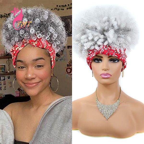 synthetic wigs short afro curly headband for women ombre scarf wig high puff headwrap, Black
synthetic wigs short afro curly headband for women ombre scarf wig high puff headwrap, Black
