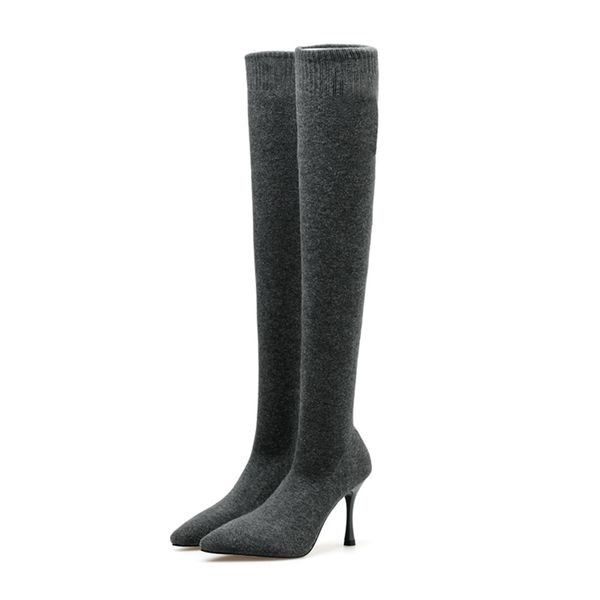 sandals women's boots autumn winter stretch knitting sock pointy toe over-the-knee heel thigh high woman shoes d185, Black
sandals women's boots autumn winter stretch knitting sock pointy toe over-the-knee heel thigh high woman shoes d185, Black