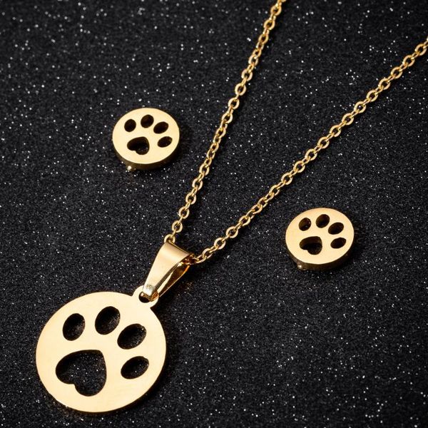 earrings & necklace wangaiyao stainless steel simple geometric round cute dog small animal pendant clavicle chain ladies ear jewelry ne, Silver
earrings & necklace wangaiyao stainless steel simple geometric round cute dog small animal pendant clavicle chain ladies ear jewelry ne, Silver