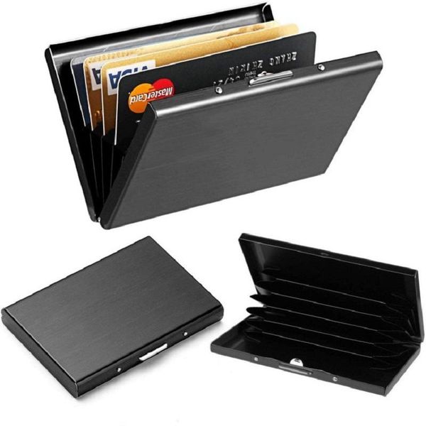 card holders case wallet men women stainless steel protector slim for 6 cards 8 10, Brown;gray
card holders case wallet men women stainless steel protector slim for 6 cards 8 10, Brown;gray