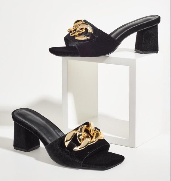 high-heeled shoes lady woman's slippers slides rivet 2021 basic pu fabric rubber fretwork square heel scandals shoes woman's sli, Black
high-heeled shoes lady woman's slippers slides rivet 2021 basic pu fabric rubber fretwork square heel scandals shoes woman's sli, Black