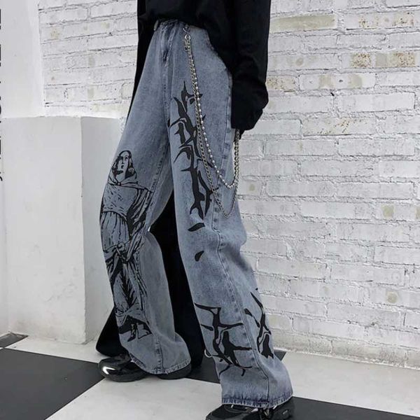 2021 new summer fashion ins street hip-hop printing wash jeans loose casual denim wide leg pants tide woman, Blue
2021 new summer fashion ins street hip-hop printing wash jeans loose casual denim wide leg pants tide woman, Blue