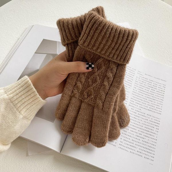 five fingers gloves simple style fashion plus velvet thicken women winter keep warm touch screen pattern knitted wool elasticity soft mitten, Blue;gray
five fingers gloves simple style fashion plus velvet thicken women winter keep warm touch screen pattern knitted wool elasticity soft mitten, Blue;gray