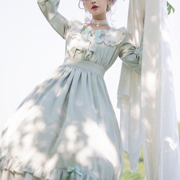 casual dresses sweet girl autumn/winter japanese lolita cute puff sleeves gentle vintage fairy dress soft sister courtly maid kawaii, Black;gray
casual dresses sweet girl autumn/winter japanese lolita cute puff sleeves gentle vintage fairy dress soft sister courtly maid kawaii, Black;gray