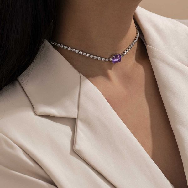 jewelry simple temperament single claw chain diamond female personality style multicolor necklace, Silver
jewelry simple temperament single claw chain diamond female personality style multicolor necklace, Silver