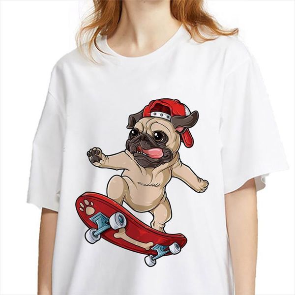 Kawaii Pug Dog Prints Mens T Shirts White And Women Short Sleeved Vintage Shirt Womens Fashion Tee Tops, White;black
Kawaii Pug Dog Prints Mens T Shirts White And Women Short Sleeved Vintage Shirt Womens Fashion Tee Tops, White;black