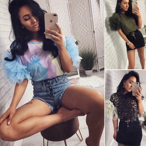 womens clothing women summer tulle ruffle short sleeve shirt ladies loose casual blouse drop shipping, White
womens clothing women summer tulle ruffle short sleeve shirt ladies loose casual blouse drop shipping, White