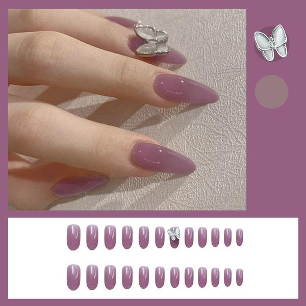 false nails 24pcs fake with glue white jelly purple silver butterfly wear-resistant nail stickers finished art, Red;gold
false nails 24pcs fake with glue white jelly purple silver butterfly wear-resistant nail stickers finished art, Red;gold