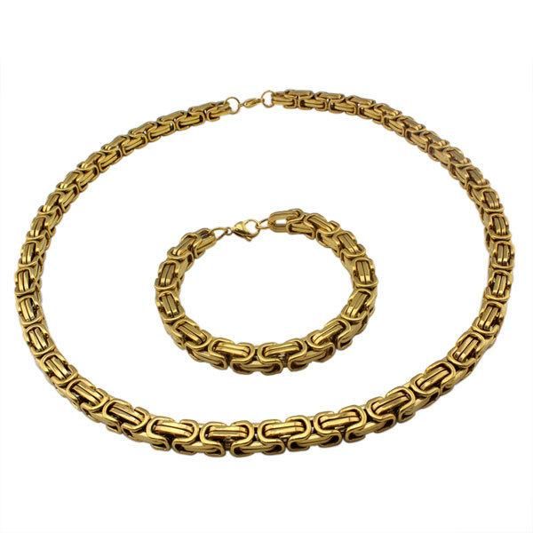 earrings & necklace huge heavy stainless steel gold byzantine link chain bracelet set, Silver
earrings & necklace huge heavy stainless steel gold byzantine link chain bracelet set, Silver