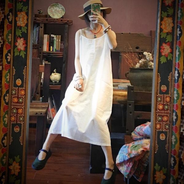casual dresses women solid color cotton spaghetti strap dress ladies vintage loose female 2021 summer, Black;gray
casual dresses women solid color cotton spaghetti strap dress ladies vintage loose female 2021 summer, Black;gray