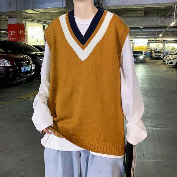2021 new korean sweater men's fashion casual v-neck knitted pullover men streetwear loose vest knitting sweaters mens clothes -2xl 9in, White;black
2021 new korean sweater men's fashion casual v-neck knitted pullover men streetwear loose vest knitting sweaters mens clothes -2xl 9in, White;black