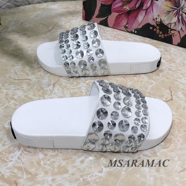slippers bling shiny crystal flat red leather round peep toe out designer shoes summer large size, Black
slippers bling shiny crystal flat red leather round peep toe out designer shoes summer large size, Black