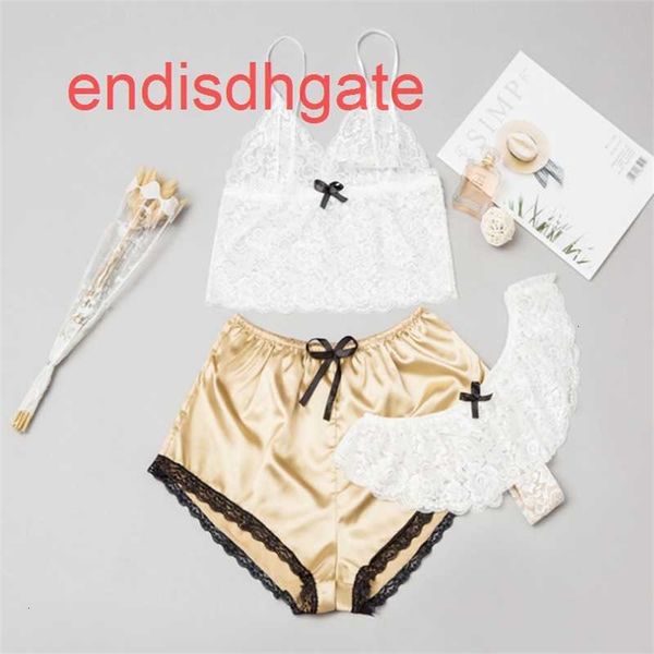 factory09e3satin home piece elastic pajamas two allure women's summer lace underwear set, Black;white
factory09e3satin home piece elastic pajamas two allure women's summer lace underwear set, Black;white