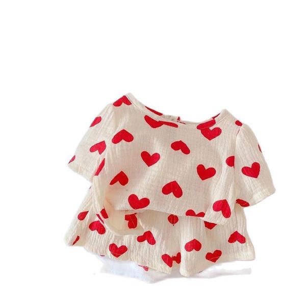 clothing sets vidmid girls' love flying sleeve t-shirts shorts breathable gauze summer short korean p5189, White
clothing sets vidmid girls' love flying sleeve t-shirts shorts breathable gauze summer short korean p5189, White