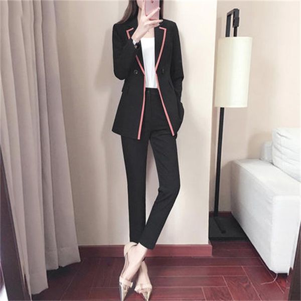 women's suits & blazers fashion pant female autumn high-end suit two-piece temperament slim slimming long sleeve women, White;black
women's suits & blazers fashion pant female autumn high-end suit two-piece temperament slim slimming long sleeve women, White;black
